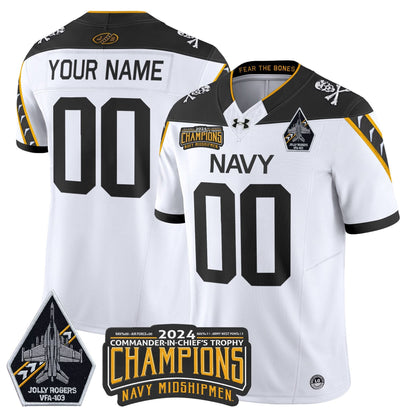 Navy Midshipmen 2024 Commander-In-Chief's Trophy Champions Patch Vapor Limited Custom Jersey - All Stitched