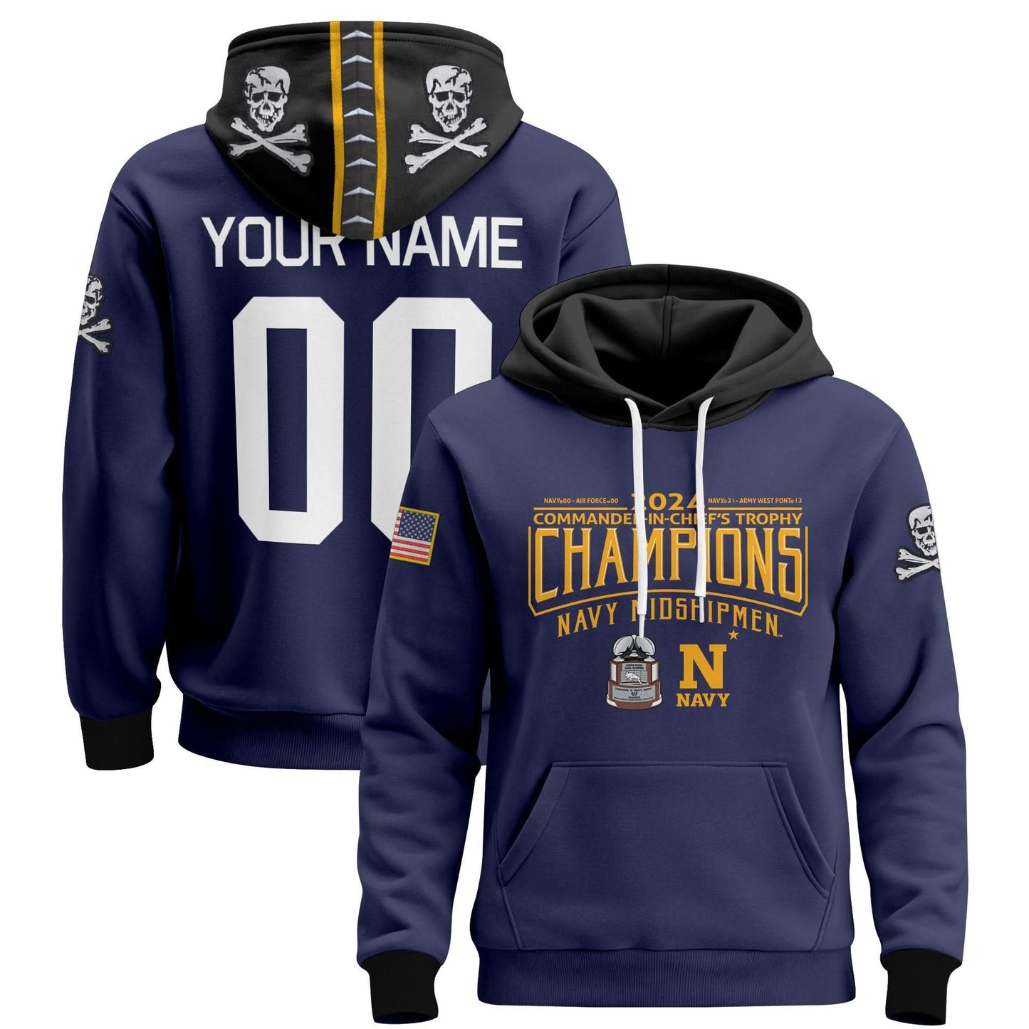 NM 2024 Commander-In-Chief's Trophy Champions Patch Custom Pullover Hoodie - All Printed