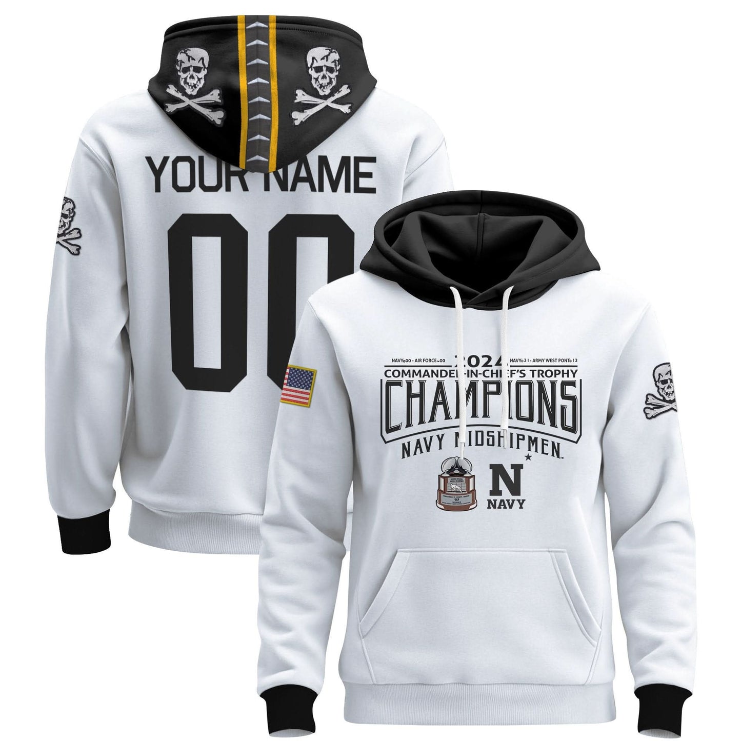 NM 2024 Commander-In-Chief's Trophy Champions Patch Custom Pullover Hoodie - All Printed