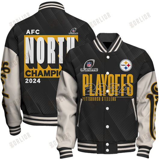 Pittsburgh Steelers AFC North Champions 2024 Unisex Varsity Jacket