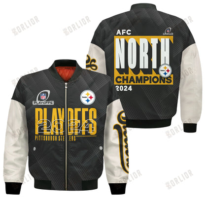 Pittsburgh Steelers AFC North Champions 2024 Bomber Jacket