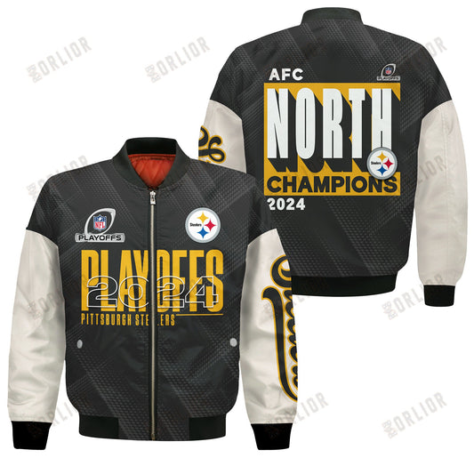 Pittsburgh Steelers AFC North Champions 2024 Bomber Jacket