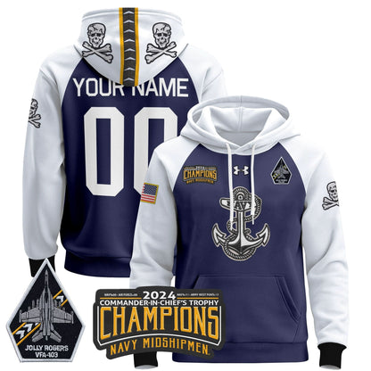 NM 2024 Commander-In-Chief's Trophy Champions Patch Custom Pullover Hoodie - Stitched