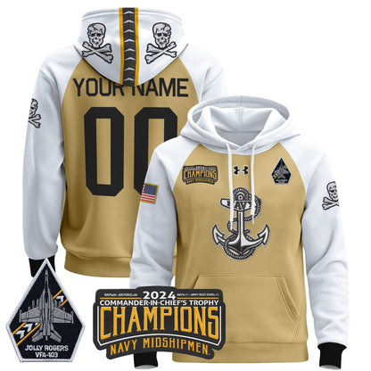NM 2024 Commander-In-Chief's Trophy Champions Patch Custom Pullover Hoodie - Stitched