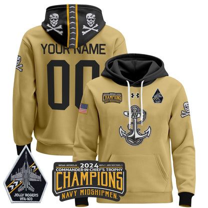 NM 2024 Commander-In-Chief's Trophy Champions Patch Custom Pullover Hoodie - Stitched