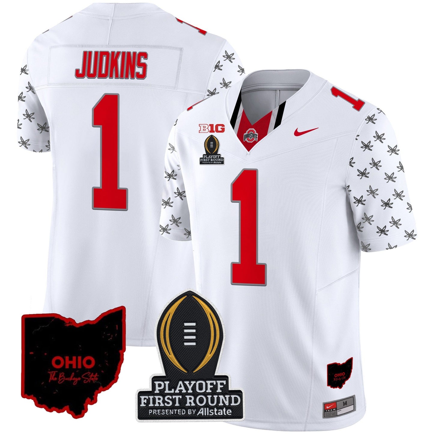 Ohio State Buckeyes 2024 Playoff First Round Patch Vapor Limited Jersey - All Stitched