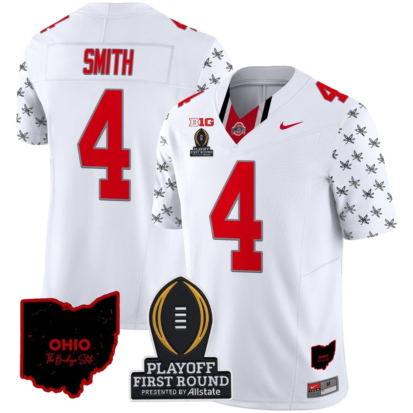 Ohio State Buckeyes 2024 Playoff First Round Patch Vapor Limited Jersey - All Stitched