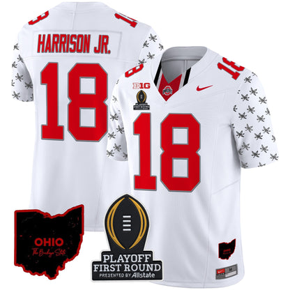 Ohio State Buckeyes 2024 Playoff First Round Patch Vapor Limited Jersey - All Stitched