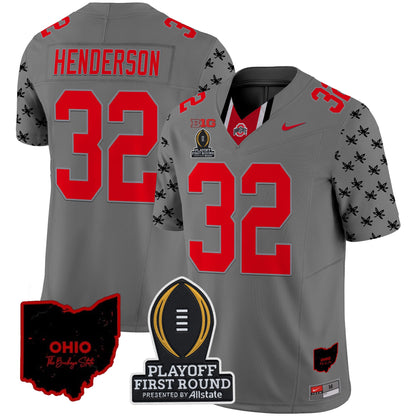 Ohio State Buckeyes 2024 Playoff First Round Patch Vapor Limited Jersey - All Stitched