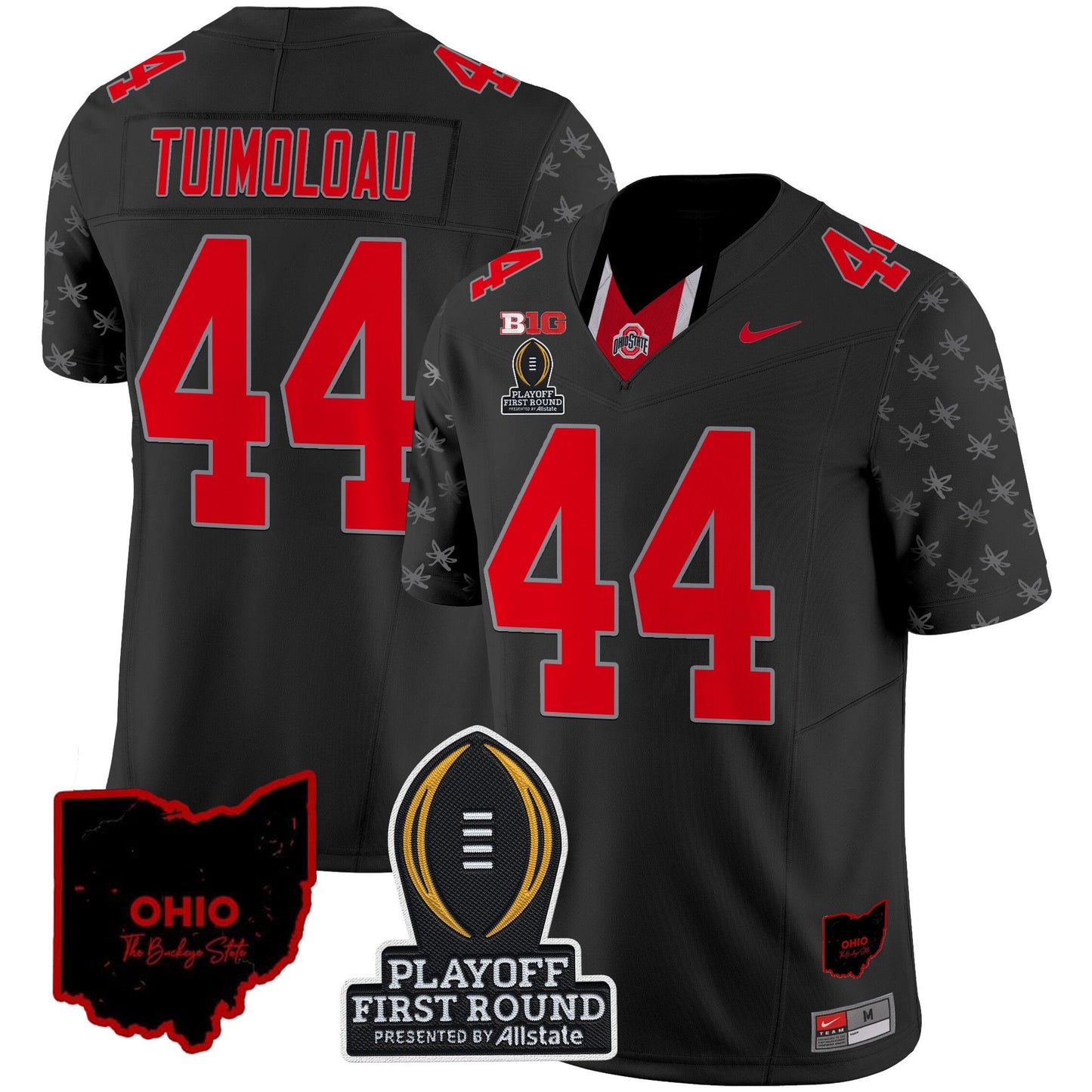 Ohio State Buckeyes 2024 Playoff First Round Patch Vapor Limited Jersey - All Stitched