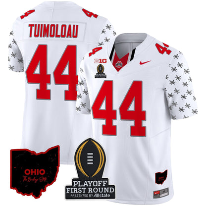 Ohio State Buckeyes 2024 Playoff First Round Patch Vapor Limited Jersey - All Stitched