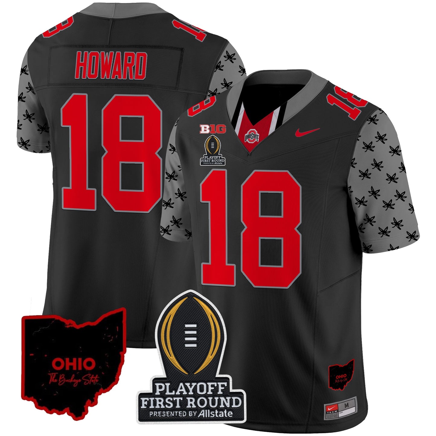 Ohio State Buckeyes 2024 Playoff First Round Patch Vapor Limited Jersey - All Stitched