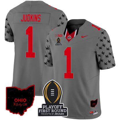 Ohio State Buckeyes 2024 Playoff First Round Patch Vapor Limited Jersey - All Stitched