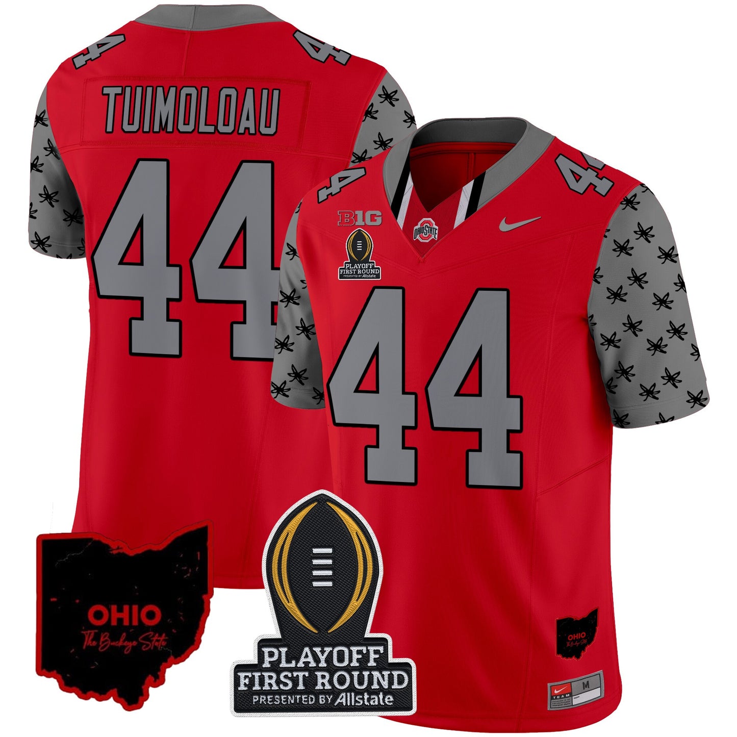 Ohio State Buckeyes 2024 Playoff First Round Patch Vapor Limited Jersey - All Stitched