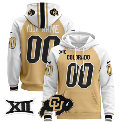 Colorado Buffaloes Custom Pullover Hoodie - Big 12 XII Patch - All Stitched