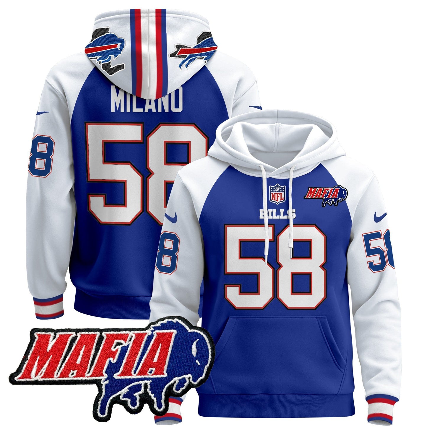 Buffalo Bills 2024 Bills Mafia Patch Pullover Hoodie