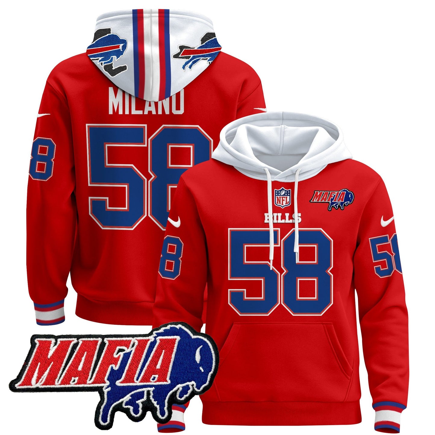 Buffalo Bills 2024 Bills Mafia Patch Pullover Hoodie