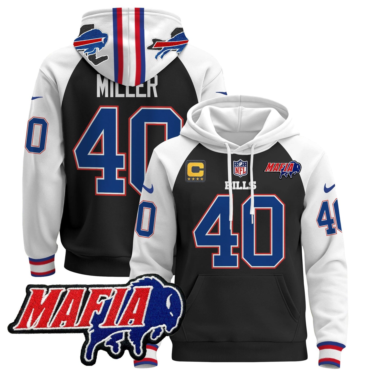 Buffalo Bills 2024 Bills Mafia Patch Pullover Hoodie