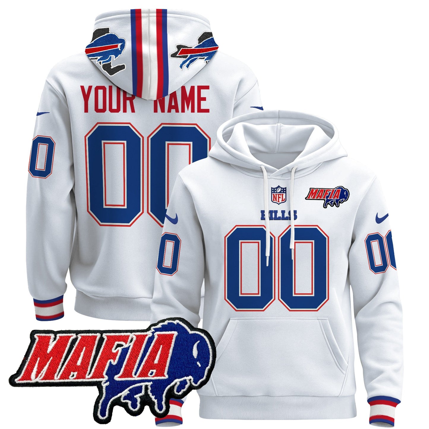 Buffalo Bills 2024 Bills Mafia Patch Custom Pullover Hoodie