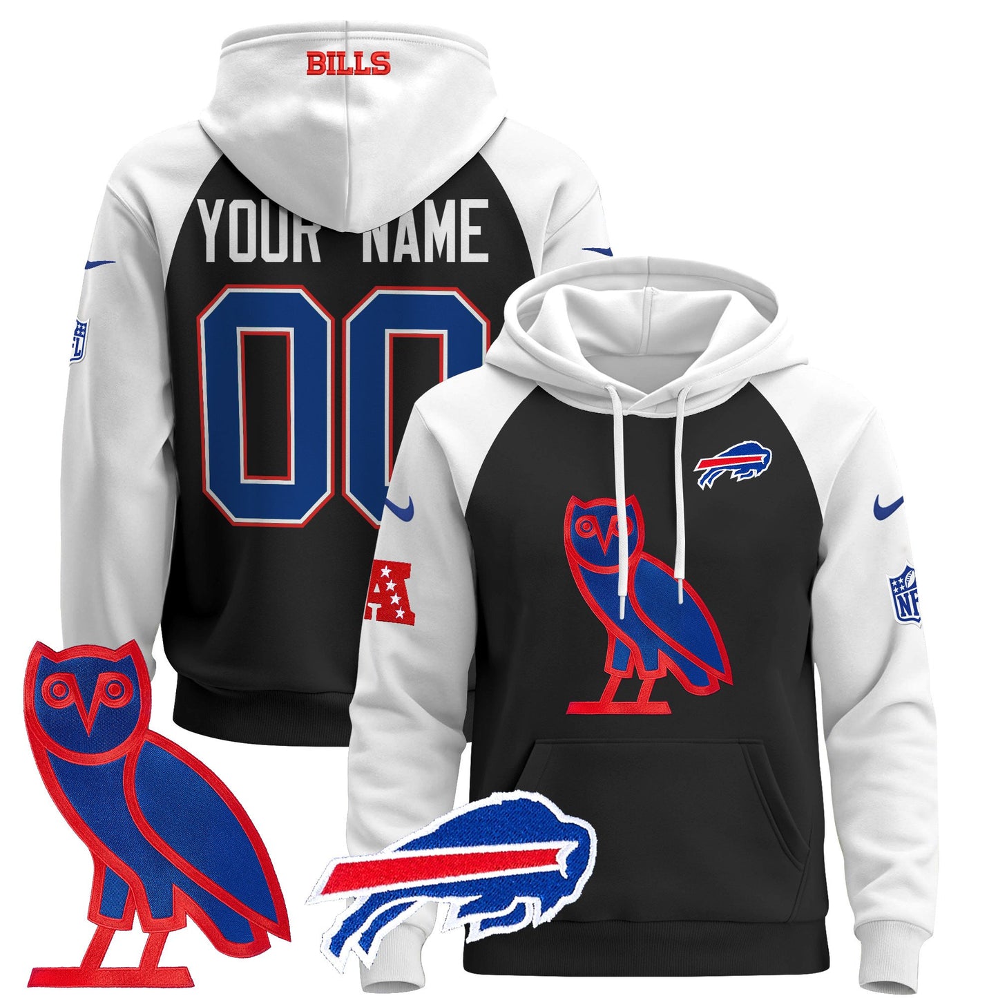 Buffalo Bills OVO 2024 Custom Pullover Hoodie