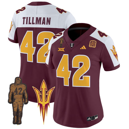 Women's Arizona State Sun Devils 2024 Pat Tillman Honoring Patch Vapor Limited Jersey - All Stitched