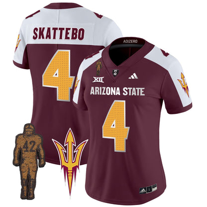 Women's Arizona State Sun Devils 2024 Pat Tillman Honoring Patch Vapor Limited Jersey V2 - All Stitched