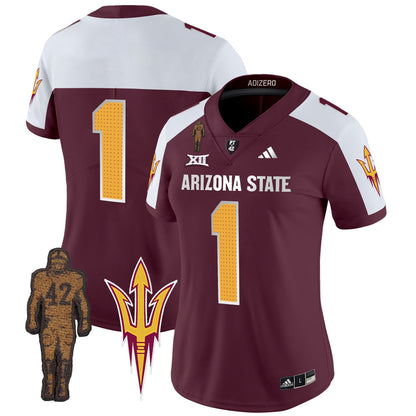 Women's Arizona State Sun Devils 2024 Pat Tillman Honoring Patch Vapor Limited Jersey V2 - All Stitched