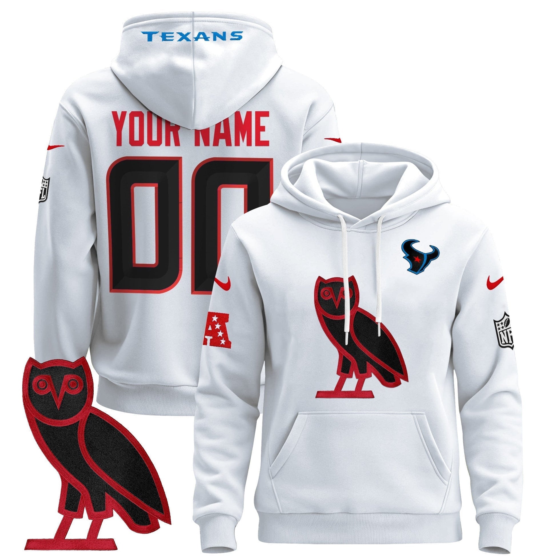 Houston Texans OVO 2024 Custom Pullover Hoodie