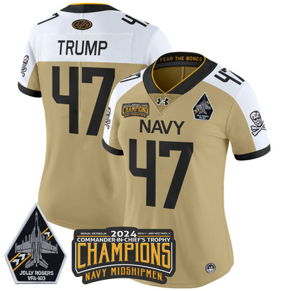 Women's Navy Midshipmen 2024 Commander-In-Chief's Trophy Champions Patch Vapor Limited Jersey - All Stitched