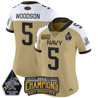 Women's Navy Midshipmen 2024 Commander-In-Chief's Trophy Champions Patch Vapor Limited Jersey - All Stitched