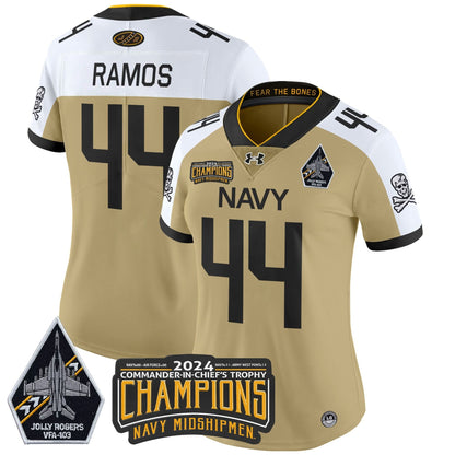 Women's Navy Midshipmen 2024 Commander-In-Chief's Trophy Champions Patch Vapor Limited Jersey - All Stitched