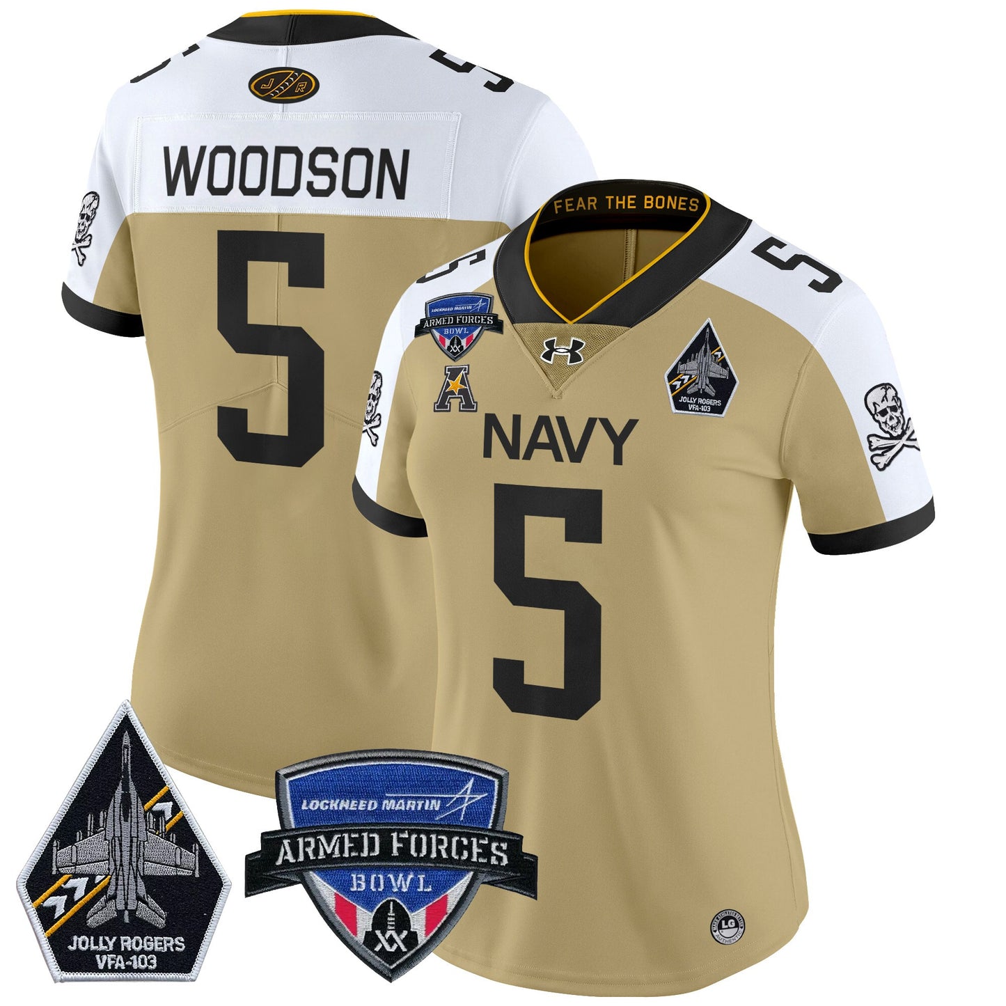 Women's Navy Midshipmen 2025 Armed Forces Bowl Patch Vapor Limited Jersey - All Stitched