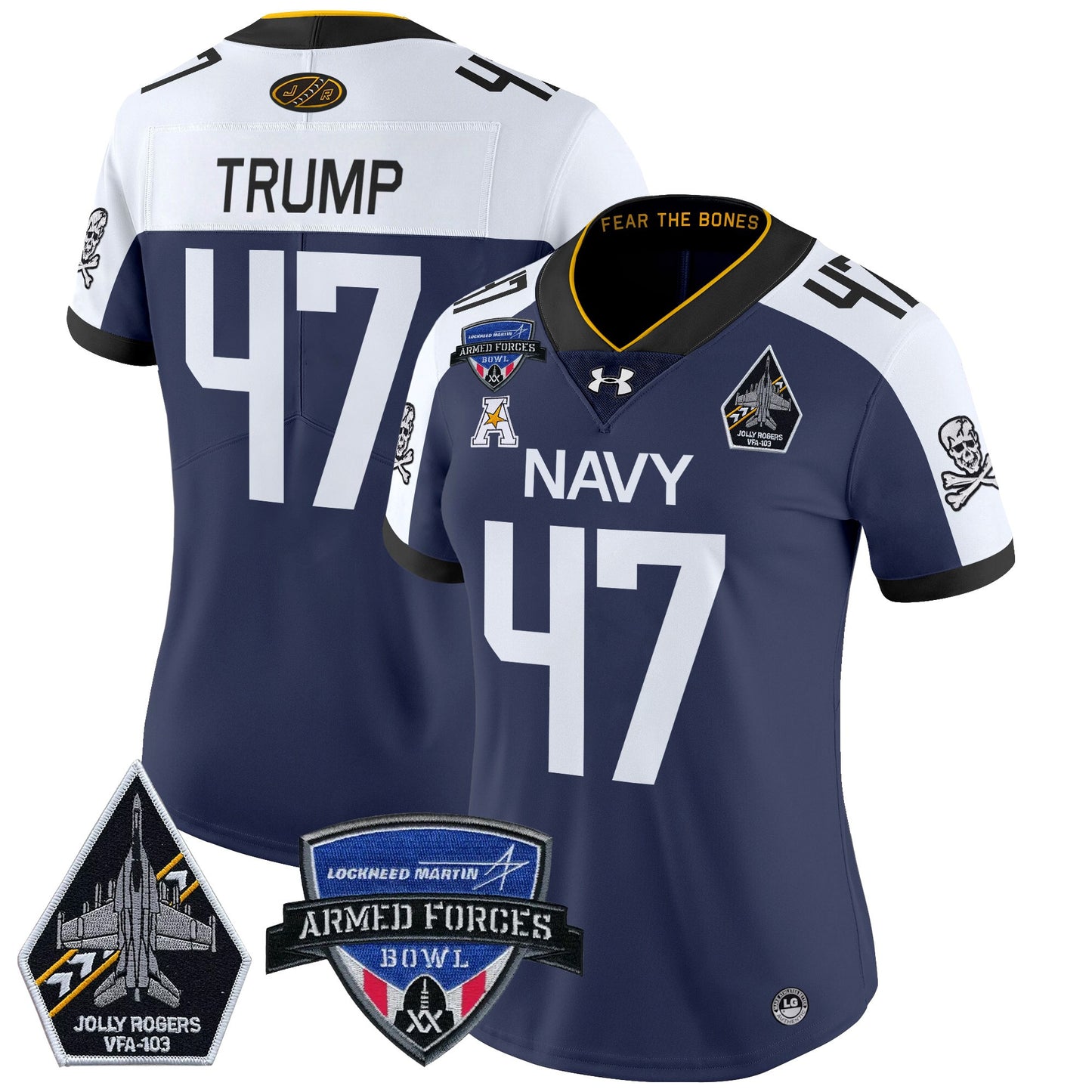 Women's Navy Midshipmen 2025 Armed Forces Bowl Patch Vapor Limited Jersey - All Stitched