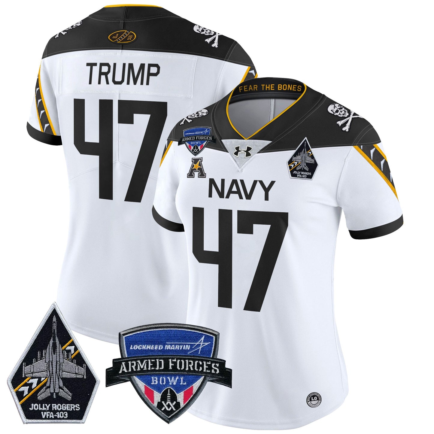 Women's Navy Midshipmen 2025 Armed Forces Bowl Patch Vapor Limited Jersey - All Stitched