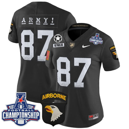 Women's Army Black Knights 2024 AAC Championship Patch Vapor Limited Jersey - All Stitched