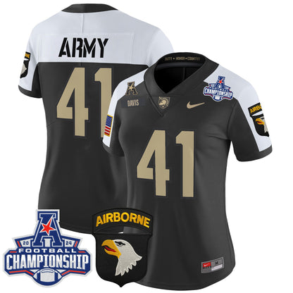 Women's Army Black Knights 2024 AAC Championship Patch Vapor Limited Jersey V2 - All Stitched