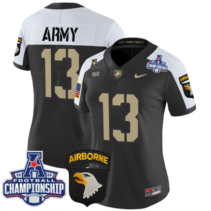 Women's Army Black Knights 2024 AAC Championship Patch Vapor Limited Jersey V2 - All Stitched