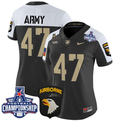 Women's Army Black Knights 2024 AAC Championship Patch Vapor Limited Jersey V2 - All Stitched