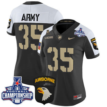 Women's Army Black Knights 2024 AAC Championship Patch Vapor Limited Jersey V2 - All Stitched