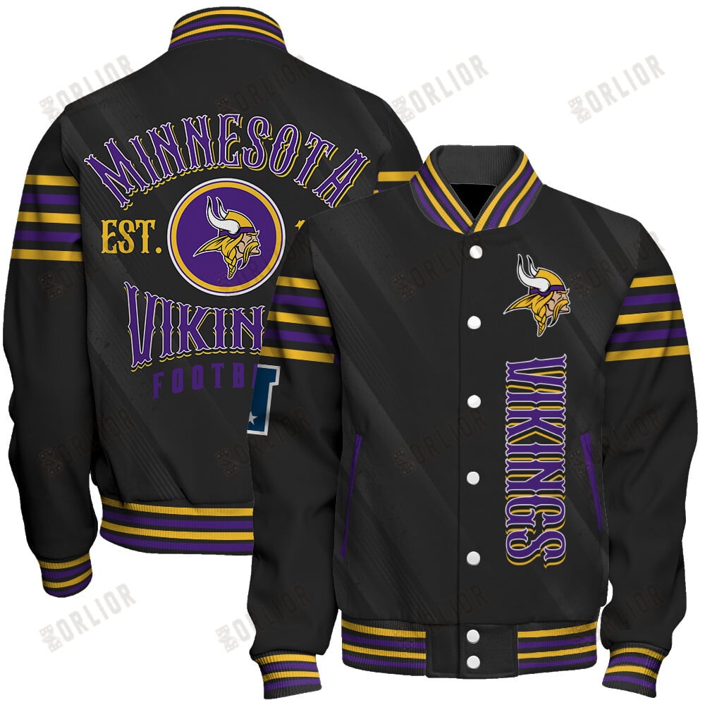 Minnesota Vikings Football Team 2024- 25 Breath Of The Idol Unisex Varsity Jacket