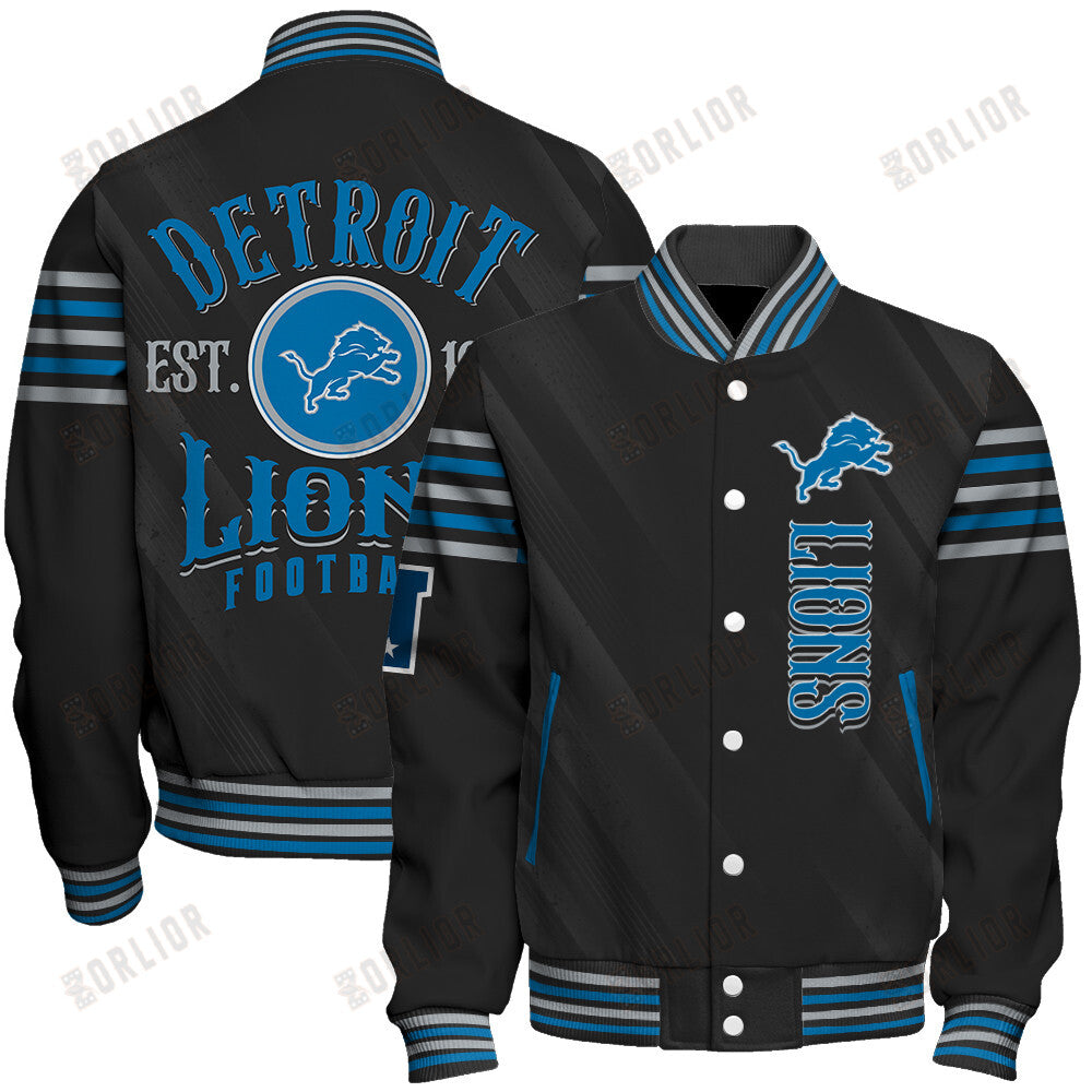 Detroit Lions Football Team 2024- 25 Breath Of The Idol Unisex Varsity Jacket