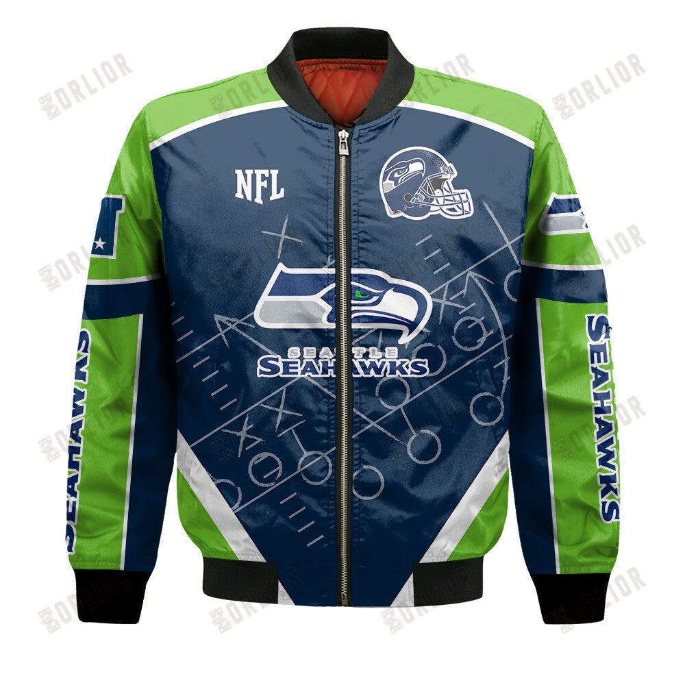 Seattle Seahawks Football Team 2024- 25 The Heat Of The New Season Bomber Jacket