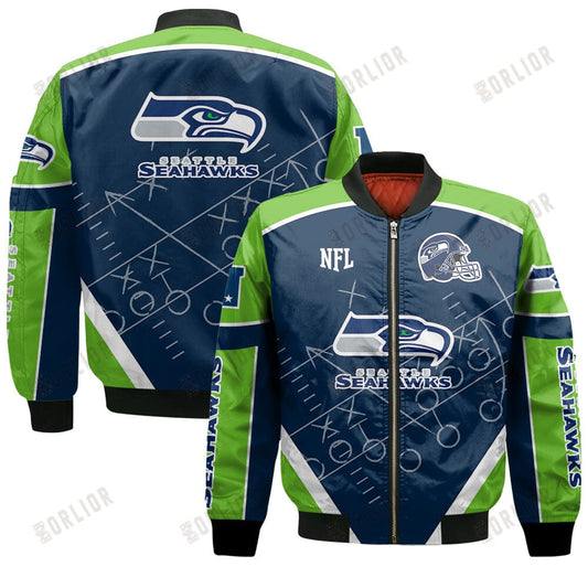 Seattle Seahawks Football Team 2024- 25 The Heat Of The New Season Bomber Jacket
