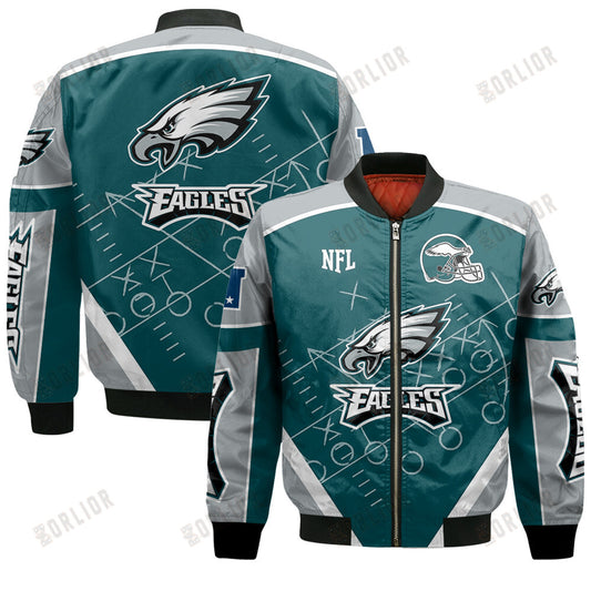 Philadelphia Eagles Football Team 2024- 25 The Heat Of The New Season Bomber Jacket