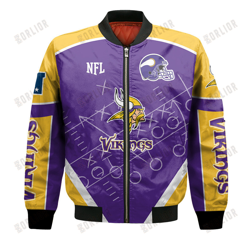 Minnesota Vikings Football Team 2024- 25 The Heat Of The New Season Bomber Jacket