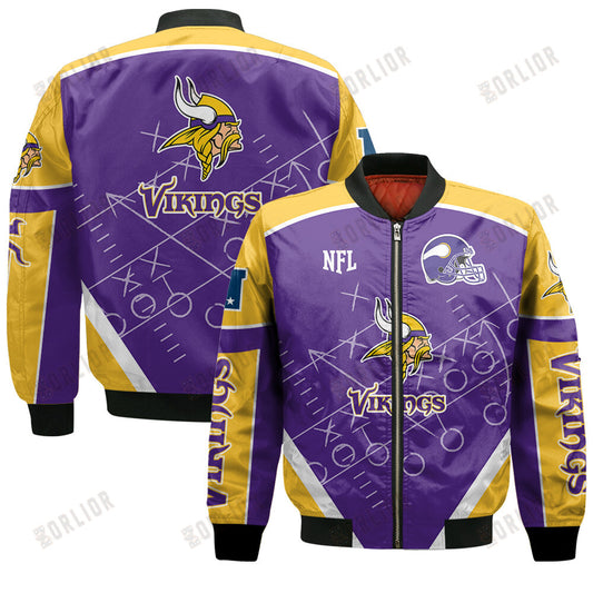 Minnesota Vikings Football Team 2024- 25 The Heat Of The New Season Bomber Jacket