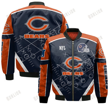 Chicago Bears Football Team 2024- 25 The Heat Of The New Season Bomber Jacket