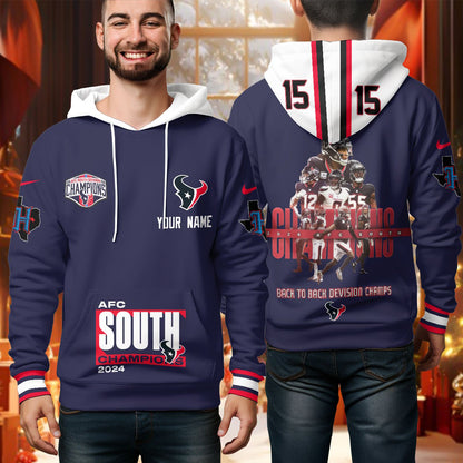 Custom Texans 2024 AFC South Champions Hoodie