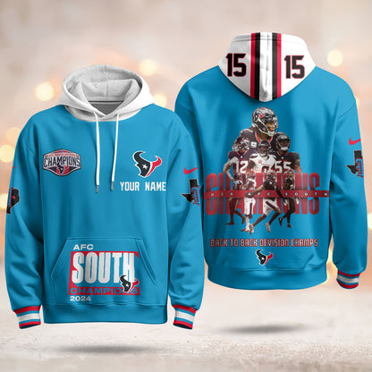 Custom Texans 2024 AFC South Champions Hoodie