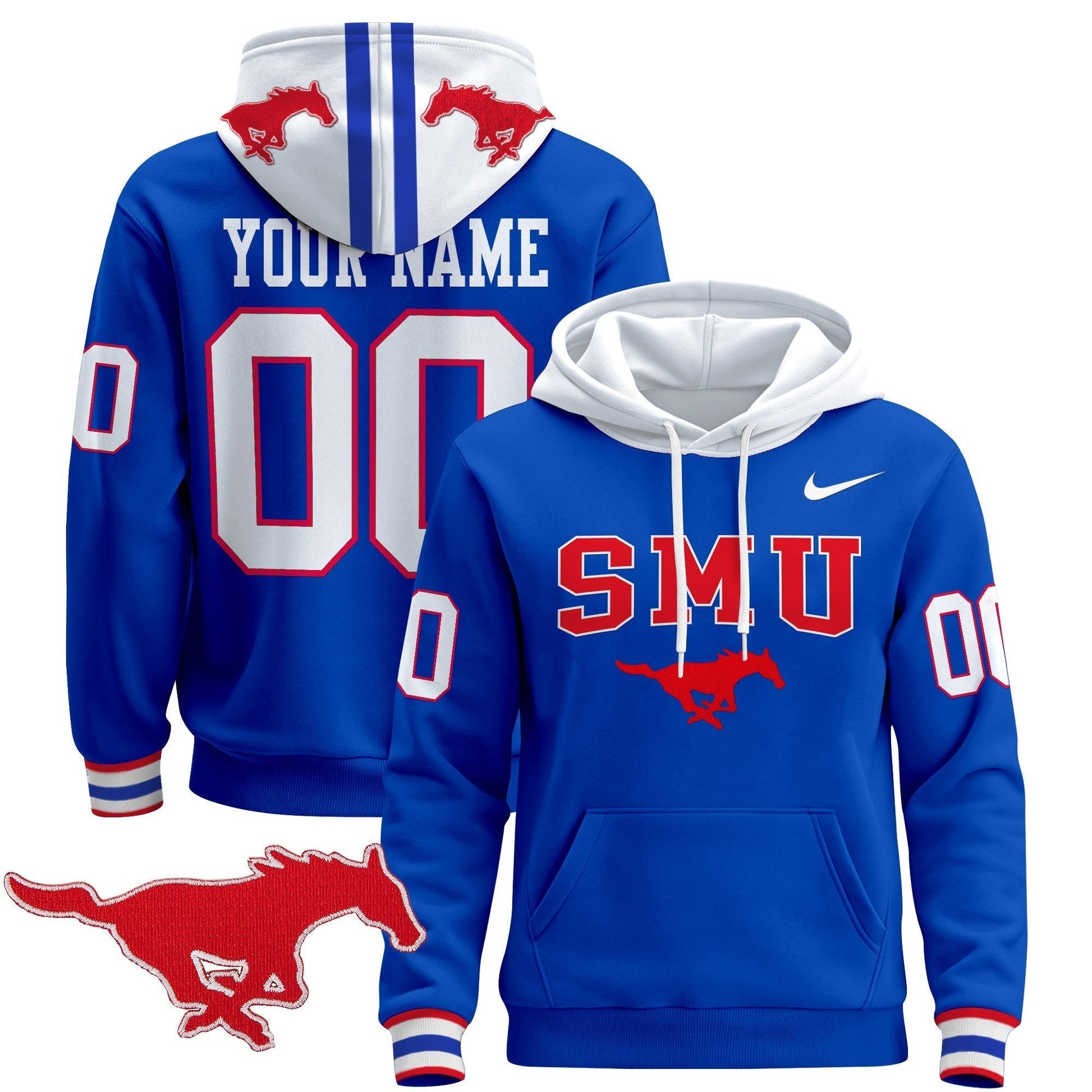 SMU Mustangs 2024 Custom Pullover Hoodie V2